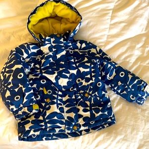 Girls mini Boden  floral winter jacket. Size 5-6